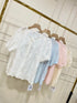 Summer Embroidered Details Puff Sleeves Button Down Tops